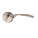 Heritage Brass Door Handle Lever Latch on Round Rose Volo Design Satin Nickel finish - V1950-SN - Choice Handles