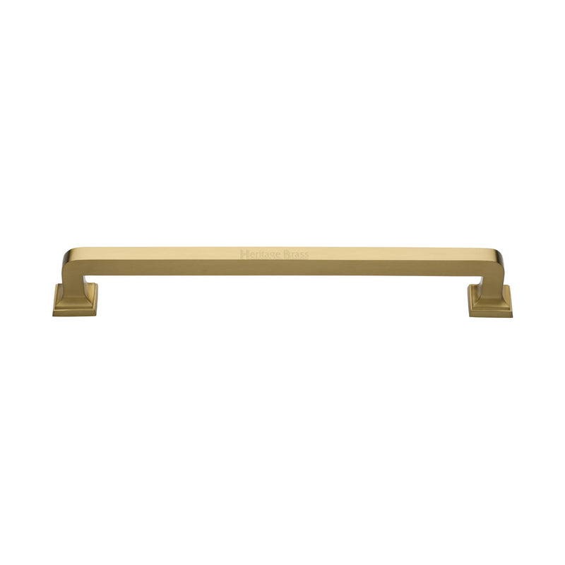 Heritage Brass Door Pull Handle Square Vintage Design 338mm Satin Brass Finish
 - V1964 338-SB - Choice Handles