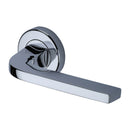 Heritage Brass Door Handle Lever on Rose Bellagio Design Polished Chrome Finish - V2015-PC - Choice Handles