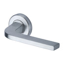 Heritage Brass Door Handle Lever on Rose Bellagio Design Satin Chrome Finish - V2015-SC - Choice Handles