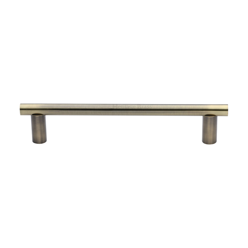 Heritage Brass Door Pull Handle & Round Bar Design 336mm Antique Brass Finish
 - V2059 336-AT