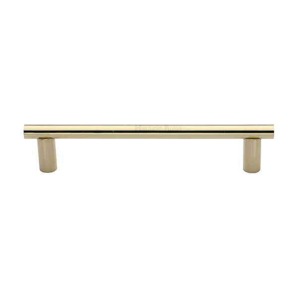 Heritage Brass Door Pull Handle& Round Bar Design 336mm Polished Brass Finish
 - V2059 336-PB - Choice Handles