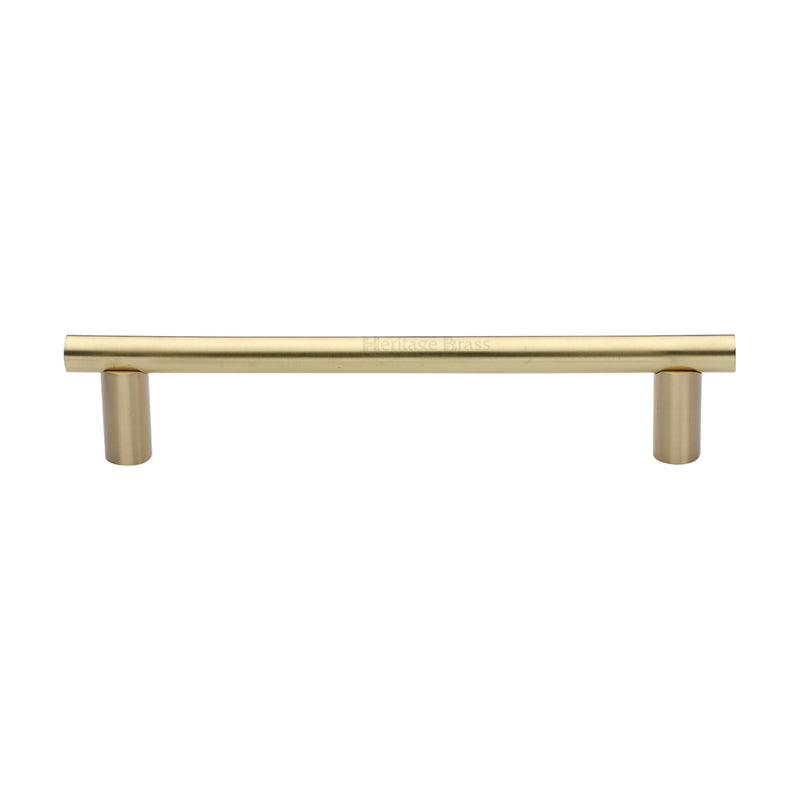Heritage Brass Door Pull Handle& Round Bar Design 336mm& Satin Brass Finish
 - V2059 336-SB - Choice Handles