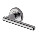 Heritage Brass Door Handle Lever Latch on Round Rose Alicia Design Polished Chrome finish - V2100-PC - Choice Handles