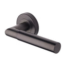 Heritage Brass Door Handle Lever on Rose Bauhaus Mitre Design Matt Bronze Finish
 - V2270-MB - Choice Handles