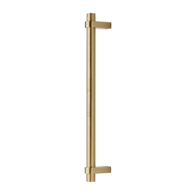 Heritage Brass Door Pull Handle Industrial Design 505mm Satin Brass Finish
 - V2485 505-SB - Choice Handles