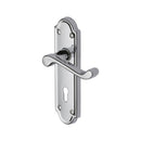 Heritage Brass Door Handle Lever Lock Meridian Design Polished Chrome finish - V300-PC - Choice Handles