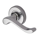 Heritage Brass Door Handle Lever Latch on 53mm Round Rose Bedford Design Polished Chrome finish - V3010-PC - Choice Handles