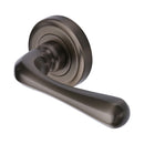Heritage Brass Door Handle Lever Latch on Round Rose Charlbury Design Matt Bronze finish - V3020-MB - Choice Handles