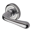 Heritage Brass Door Handle Lever Latch on Round Rose Charlbury Design Polished Chrome finish - V3020-PC - Choice Handles