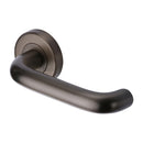 Heritage Brass Door Handle Lever Latch on Round Rose Harmony Design Matt Bronze Finish - V3090-MB - Choice Handles