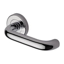 Heritage Brass Door Handle Lever Latch on Round Rose Harmony Design Polished Chrome finish - V3090-PC - Choice Handles