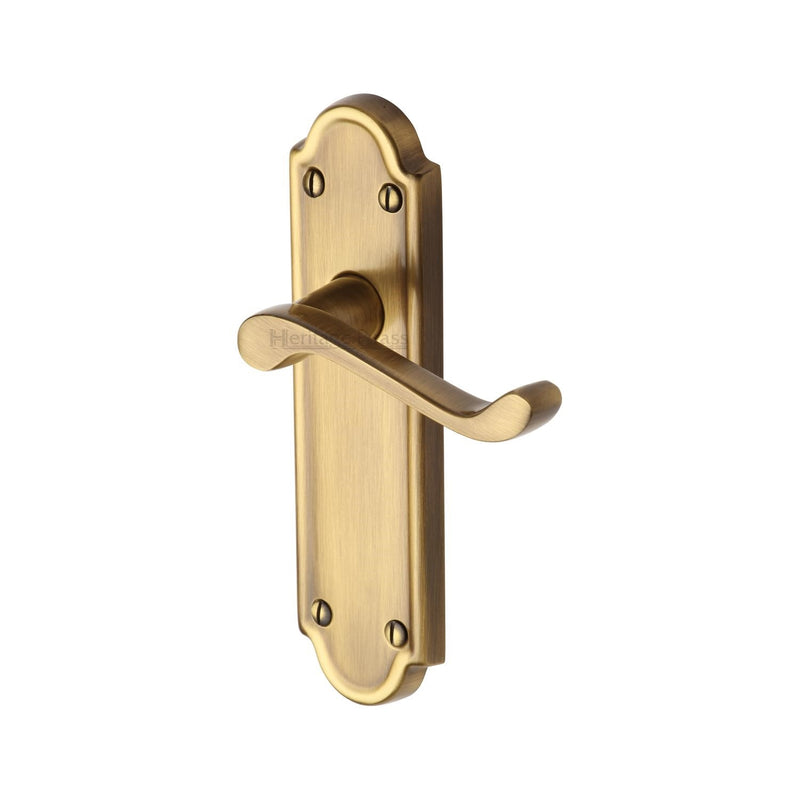 Heritage Brass Door Handle Lever Latch Meridian Design Antique finish - V313-AT - Choice Handles