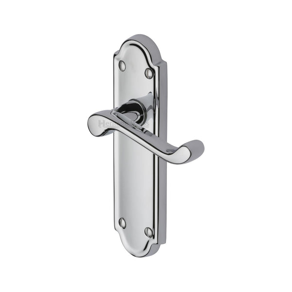 Heritage Brass Door Handle Lever Latch Meridian Design Polished Chrome finish - V313-PC - Choice Handles