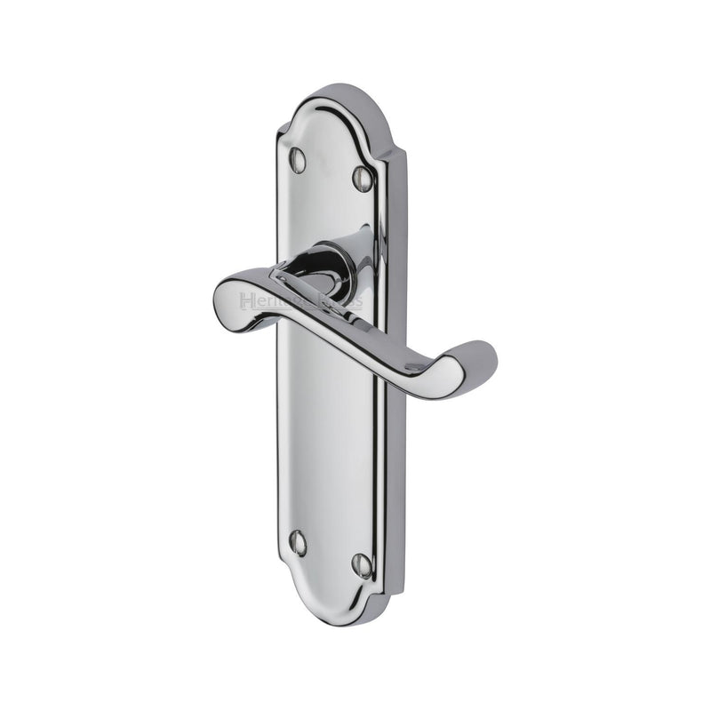 Heritage Brass Door Handle Lever Latch Meridian Design Polished Chrome finish - V313-PC - Choice Handles