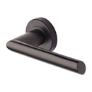 Heritage Brass Door Handle Lever Latch on Round Rose Mercury Design Matt Bronze finish
 - V3262-MB - Choice Handles