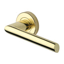 Heritage Brass Door Handle Lever Latch on Round Rose Mercury Design Polished Brass finish
 - V3262-PB - Choice Handles