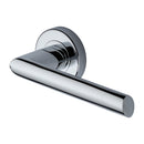 Heritage Brass Door Handle Lever Latch on Round Rose Mercury Design Polished Chrome finish
 - V3262-PC - Choice Handles