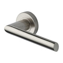 Heritage Brass Door Handle Lever Latch on Round Rose Mercury Design Satin Nickel finish
 - V3262-SN - Choice Handles