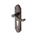 Heritage Brass Door Handle Euro Profile Plate Meridian Design Matt Bronze Finish - V327.48-MB - Choice Handles