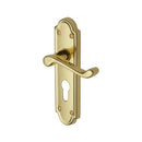 Heritage Brass Door Handle for Euro Profile Plate Meridian Design Polished Brass finish - V327.48-PB - Choice Handles