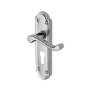 Heritage Brass Door Handle for Euro Profile Plate Meridian Design Polished Chrome finish - V327.48-PC - Choice Handles