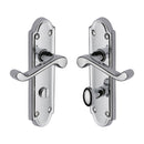 Heritage Brass Door Handle for Bathroom Meridian Design Polished Chrome finish - V330-PC - Choice Handles