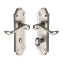 Heritage Brass Door Handle for Bathroom Meridian Design Satin Nickel finish - V330-SN - Choice Handles