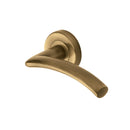 Heritage Brass Door Handle Lever Latch on Round Rose Centaur Design Antique finish - V3490-AT - Choice Handles