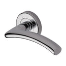 Heritage Brass Door Handle Lever Latch on Round Rose Centaur Design Polished Chrome finish - V3490-PC - Choice Handles