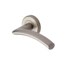 Heritage Brass Door Handle Lever Latch on Round Rose Centaur Design Satin Nickel finish - V3490-SN - Choice Handles