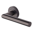 Heritage Brass Door Handle Lever Latch on Round Rose Athena Design Matt Bronze finish
 - V3840-MB - Choice Handles