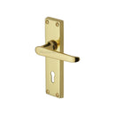 Heritage Brass Door Handle Lever Lock Victoria Design Polished Brass finish - V3900-PB - Choice Handles