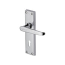 Heritage Brass Door Handle Lever Lock Victoria Design Polished Chrome finish - V3900-PC - Choice Handles