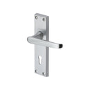 Heritage Brass Door Handle Lever Lock Victoria Design Satin Chrome finish - V3900-SC - Choice Handles