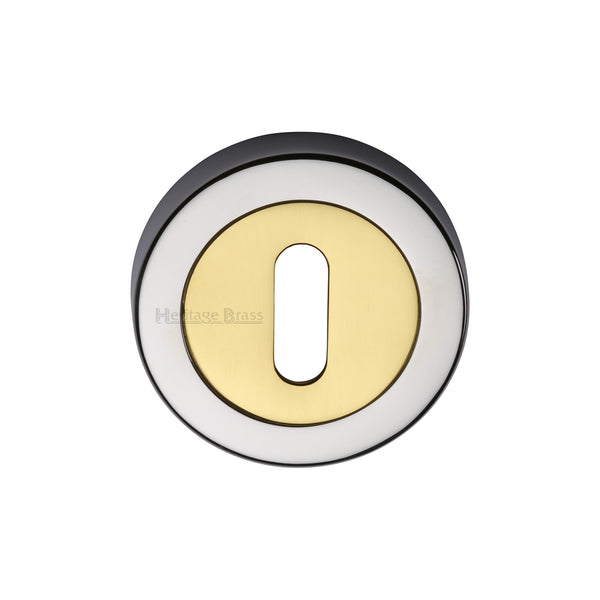 Heritage Brass Key Escutcheon Chrome & Brass finish - V4000-CB - Choice Handles