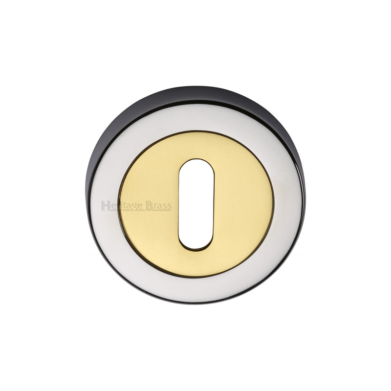 Heritage Brass Key Escutcheon Chrome & Brass finish - V4000-CB - Choice Handles