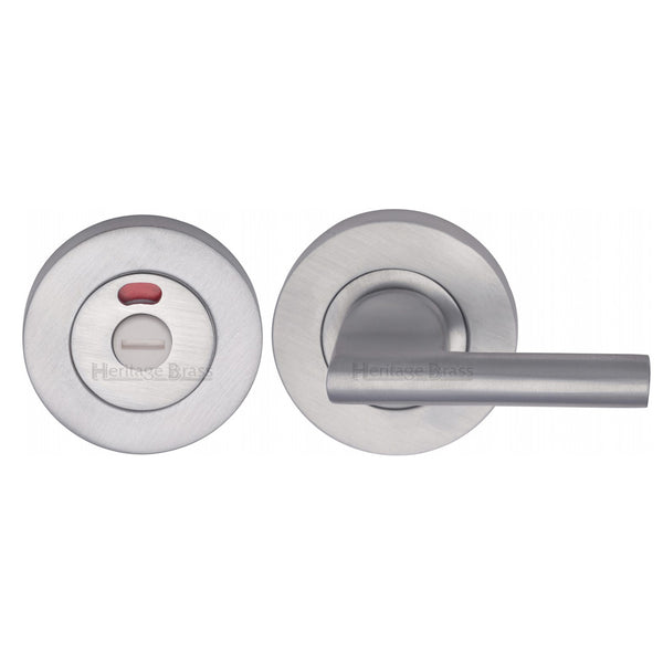 Heritage Brass Indicator Turn & Release for Bathroom Doors  Satin Chrome finish - V4048-SC - Choice Handles