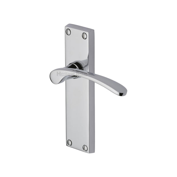 Heritage Brass Door Handle Lever Latch Sophia Design Polished Chrome finish - V4113-PC - Choice Handles
