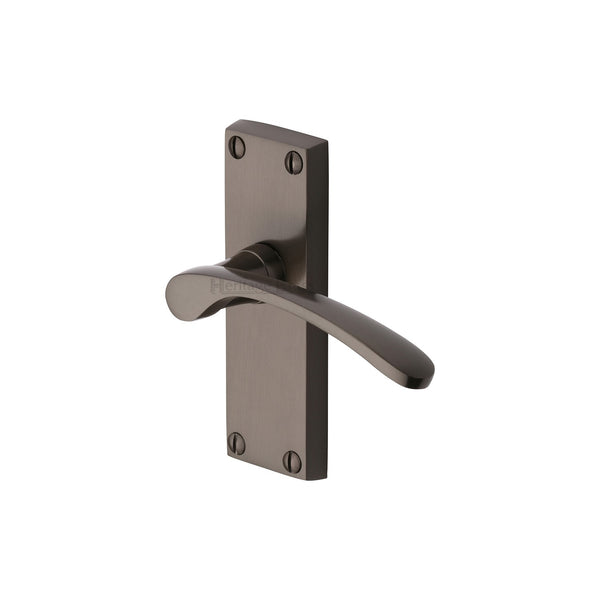 Heritage Brass Door Handle Lever Latch Sophia Short Design Matt Bronze finish - V4140-MB - Choice Handles