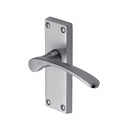 Heritage Brass Door Handle Lever Latch Sophia Short Design Satin Chrome finish - V4140-SC - Choice Handles