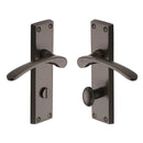 Heritage Brass Door Handle for Bathroom Sophia Design Matt Bronze finish - V4142-MB - Choice Handles