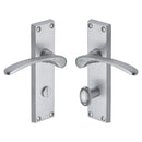 Heritage Brass Door Handle for Bathroom Sophia Design Satin Chrome finish - V4142-SC - Choice Handles