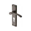 Heritage Brass Door Handle for Euro Profile Plate Sophia Design Matt Bronze finish - V4146.48-MB - Choice Handles