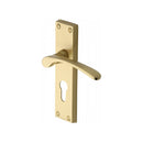 Heritage Brass Door Handle for Euro Profile Plate Sophia Design Satin Brass finish - V4146.48-SB - Choice Handles