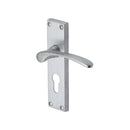 Heritage Brass Door Handle for Euro Profile Plate Sophia Design Satin Chrome finish - V4146.48-SC - Choice Handles