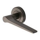 Heritage Brass Door Handle Lever on Rose Gio Design Matt Bronze Finish
 - V4189-MB - Choice Handles