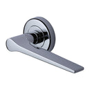 Heritage Brass Door Handle Lever on Rose Gio Design Polished Chrome Finish - V4189-PC - Choice Handles