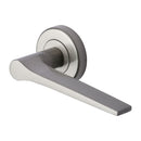 Heritage Brass Door Handle Lever on Rose Gio Design Satin Nickel Finish - V4189-SN - Choice Handles