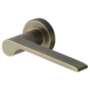 Heritage Brass Door Handle Lever Latch on Round Rose Julia Design Antique Brass finish
 - V4190-AT - Choice Handles